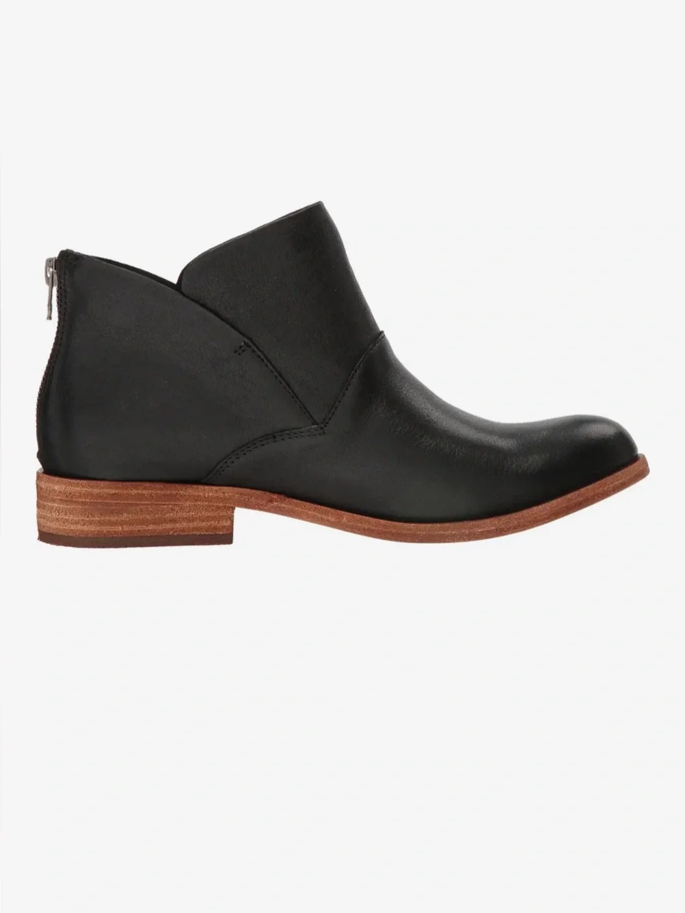 Kork-Ease Ryder Black Leather Ankle Boots Back Zip Comfort Booties Sz 8